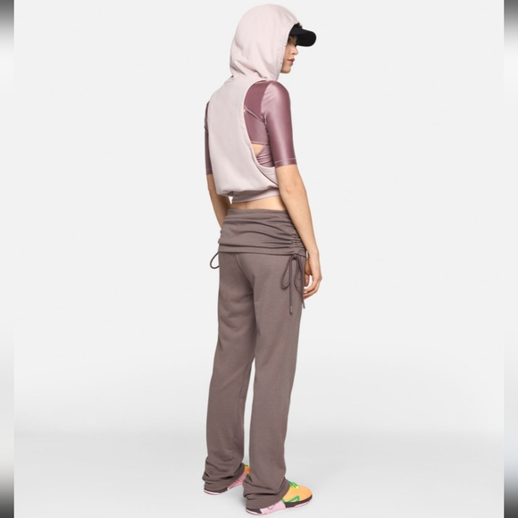 Stella McCartney (Adidas) Roll Top Pants Size Medium Dark Mushroom Taupe - Picture 2 of 14